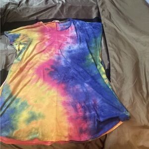 Colorful Tie-Dye nightgown with pockets